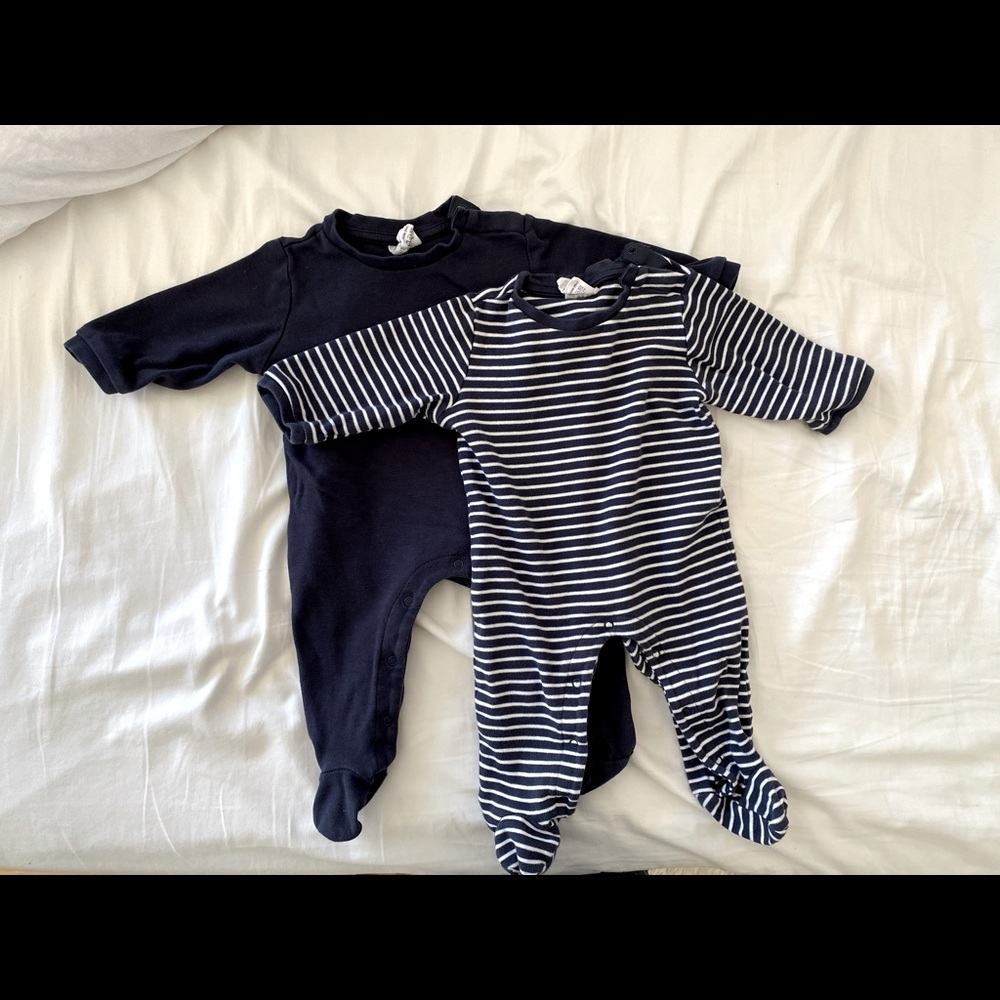 Impidimpi long sleeve bodysuit footie 62/68 bundle